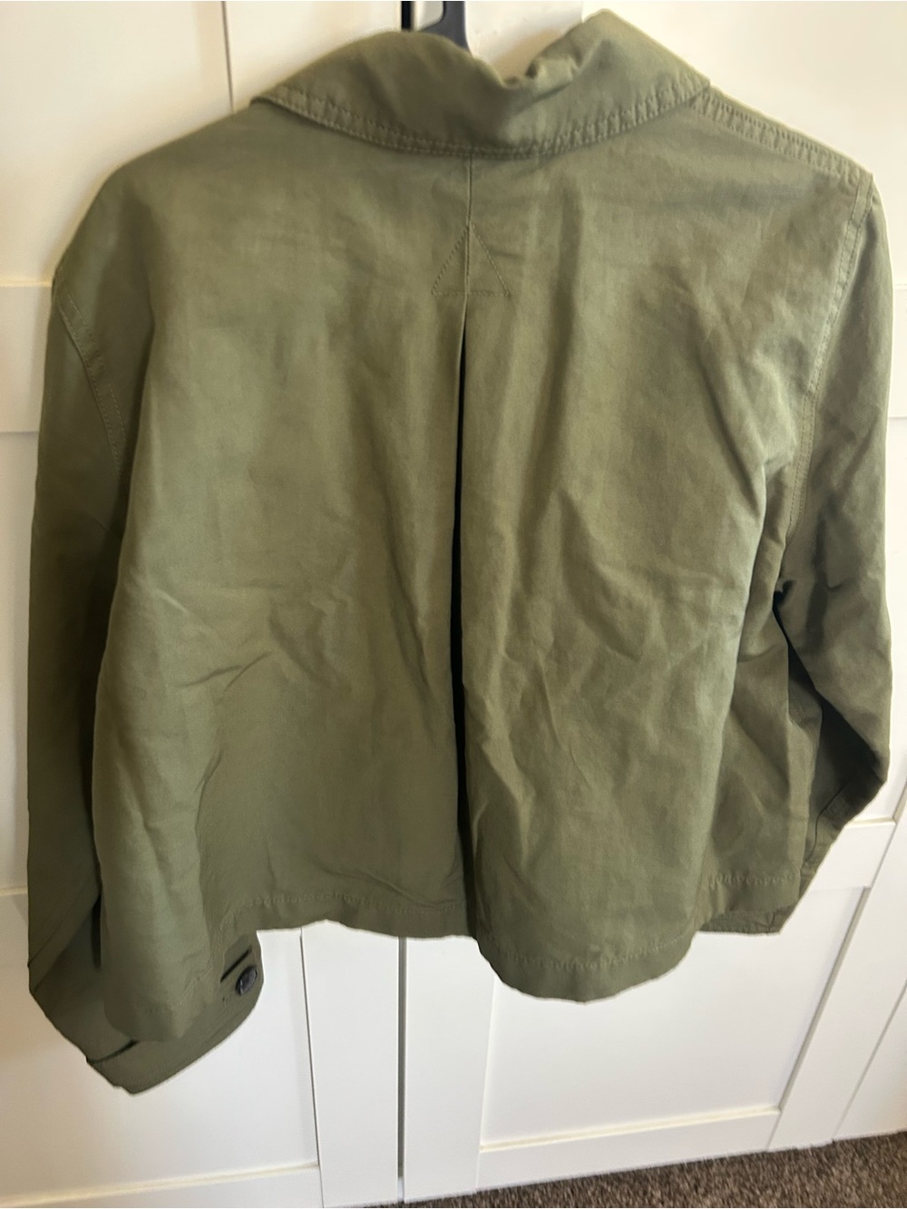 JCrew Olive Green Cropped barn Jacket Sz S - Picture 8 of 10